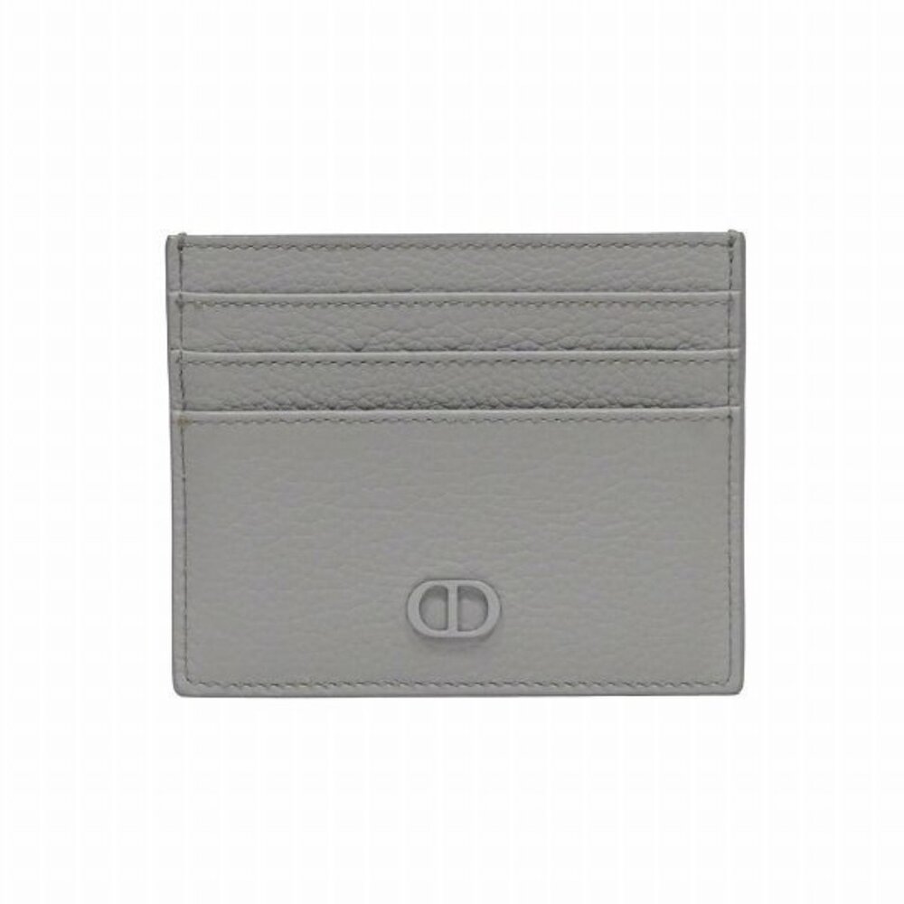 Dior CD Icon Card Holder Case Gray Leather - Picture 1 of 9